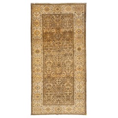 Allover Persian Malayer  Wool Rug From the 1920s In Orange and Beige