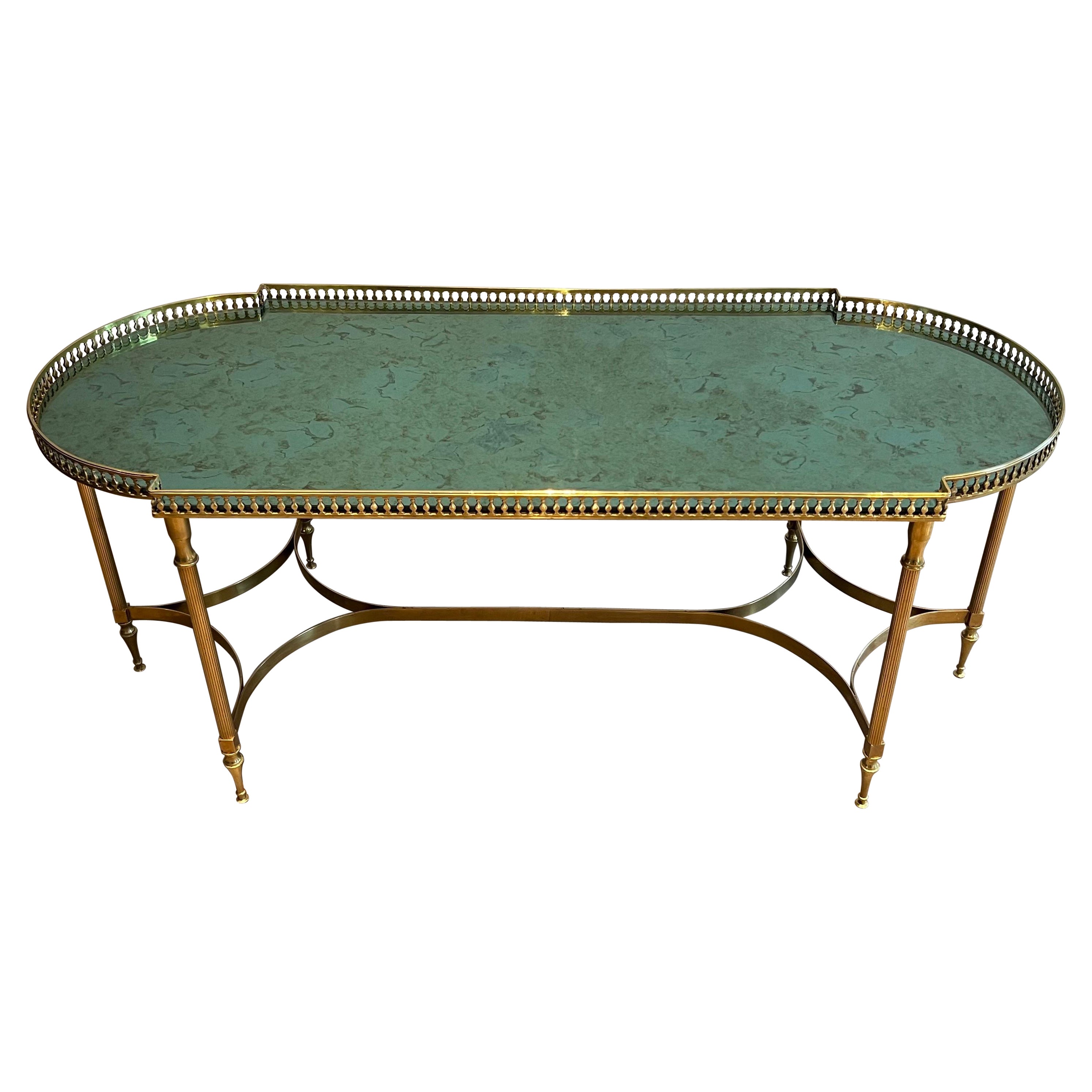 Neoclassical Style Brass Coffee Table in the style of Maria Pergay. Circa 1940 For Sale