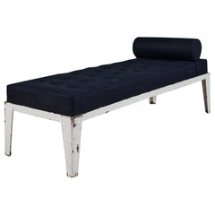 Patinated Metal Daybed with Tufted Cushion