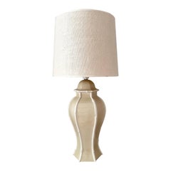 Vintage Elegant Tall Ceramic Table Lamp with Bamboo-Inspired Design