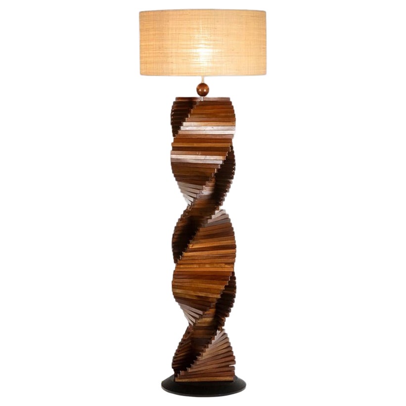 Base de lampe sculpturale en bois, années 1980