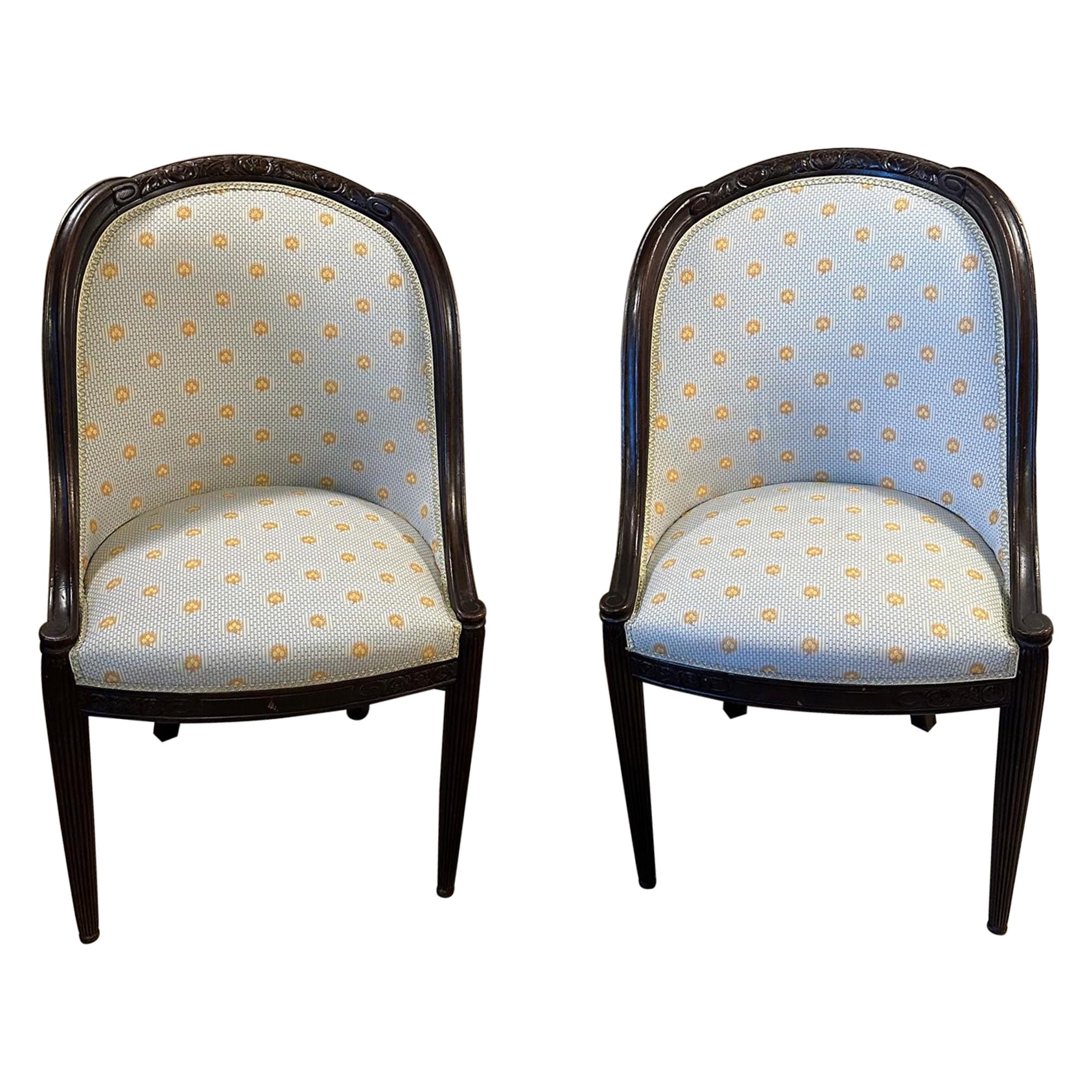 20th century French Pair of Art deco Armchairs, 1925s For Sale