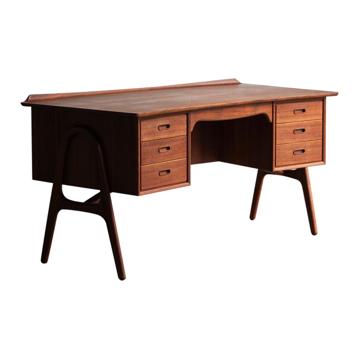 Freistehender Schreibtisch aus Teakholz von Svend Aage Madsen für HP Hansen, 1960er Jahre