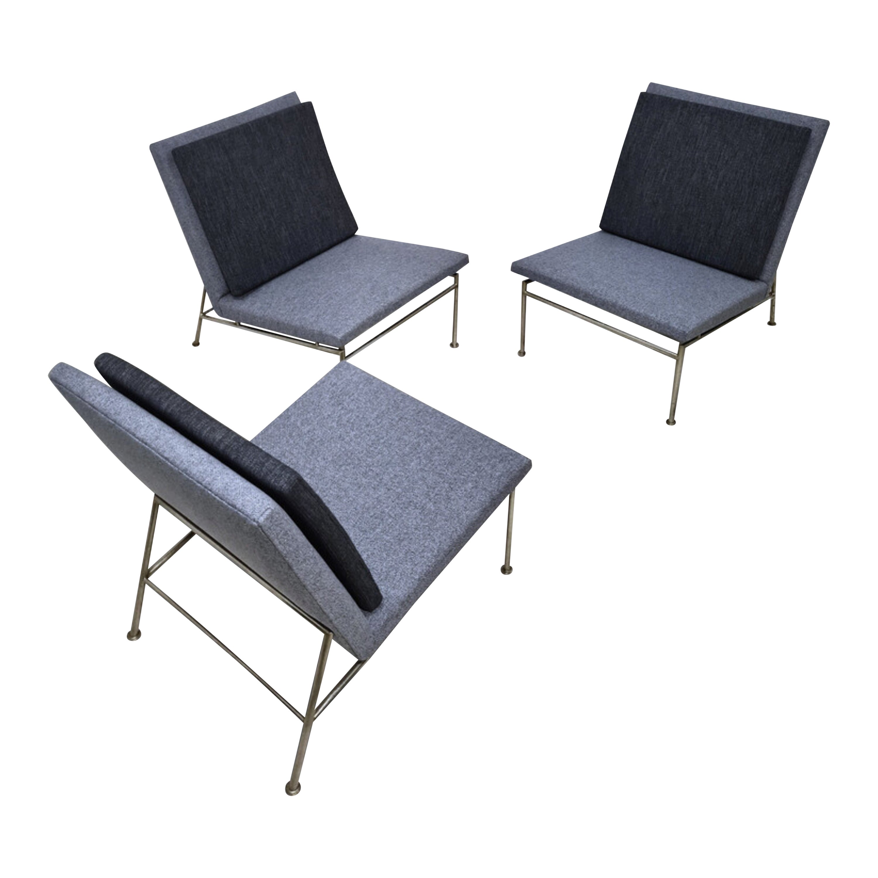 Set of three rare lounge chairs by Cho Kiang Ie and Theo Ruth for Artifort For Sale