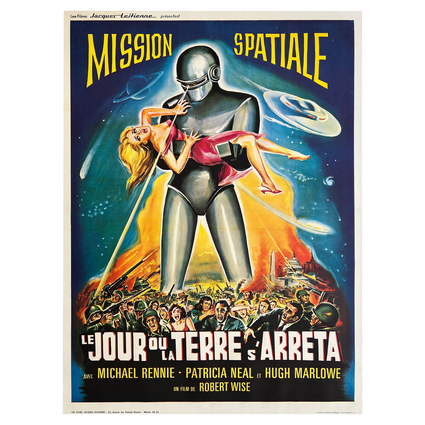Affiche française du grand film THE DAY THE EARTH STOOD STILL des années 1960