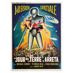 Retro THE DAY THE EARTH STOOD STILL 1960S French Grande Film Movie Poster