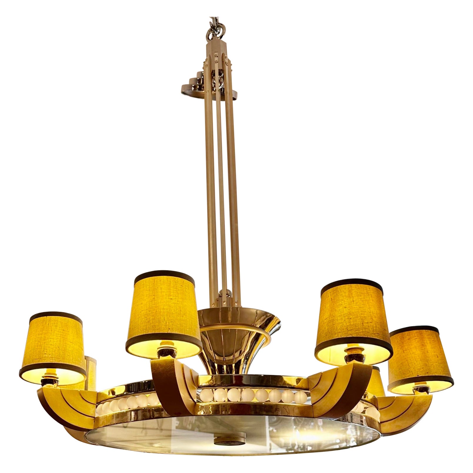 Huge Art Deco Sally Sirkin Lewis for J Robert Scott Odette Chandelier For Sale