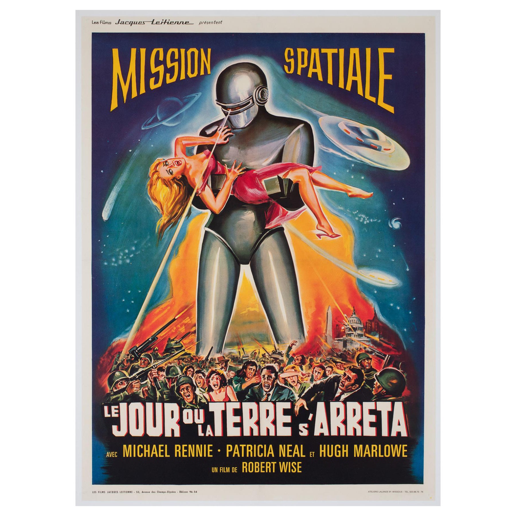 THE DAY THE EARTH STOOD STILL 1960S French MOYENNE Film Movie Poster For Sale