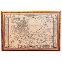 Vintage Map of Nantucket Town by Ruth Haviland Sutton, 1946