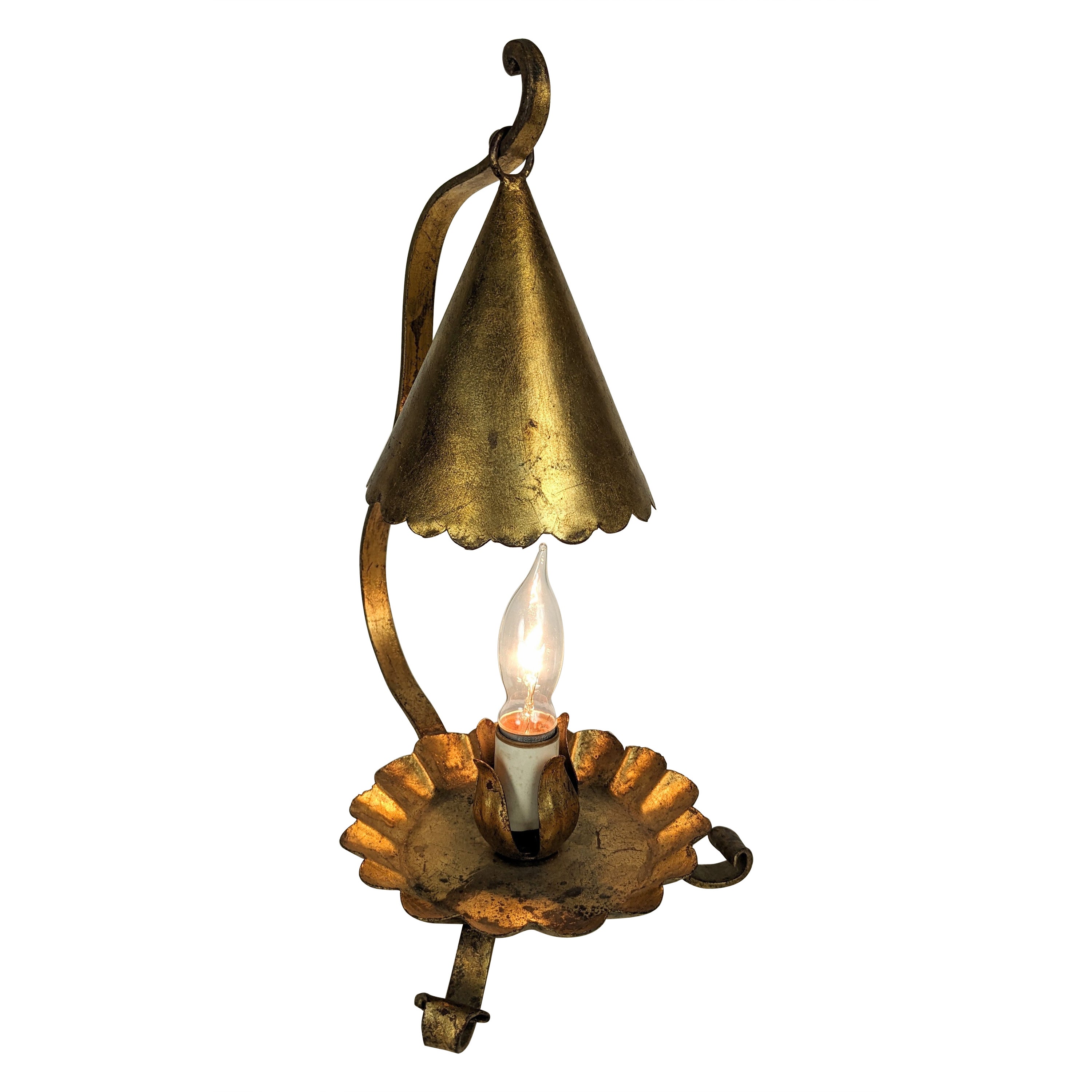 Gilt Florentine Candle Snuffer Lamp For Sale