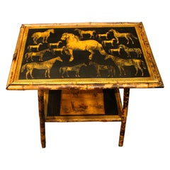 Antique Circa 1870 English Bamboo Side Table