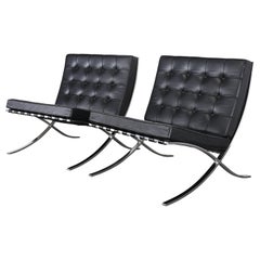 Pair Ludwig Mies van der Rohe Barcelona Chairs for Knoll Associates, Inc., 1960s