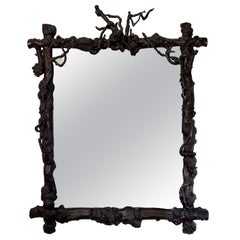 Chinese Root Wood Framed Mirror