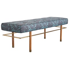 Harvey Probber Bench with Brass Accents, 1955