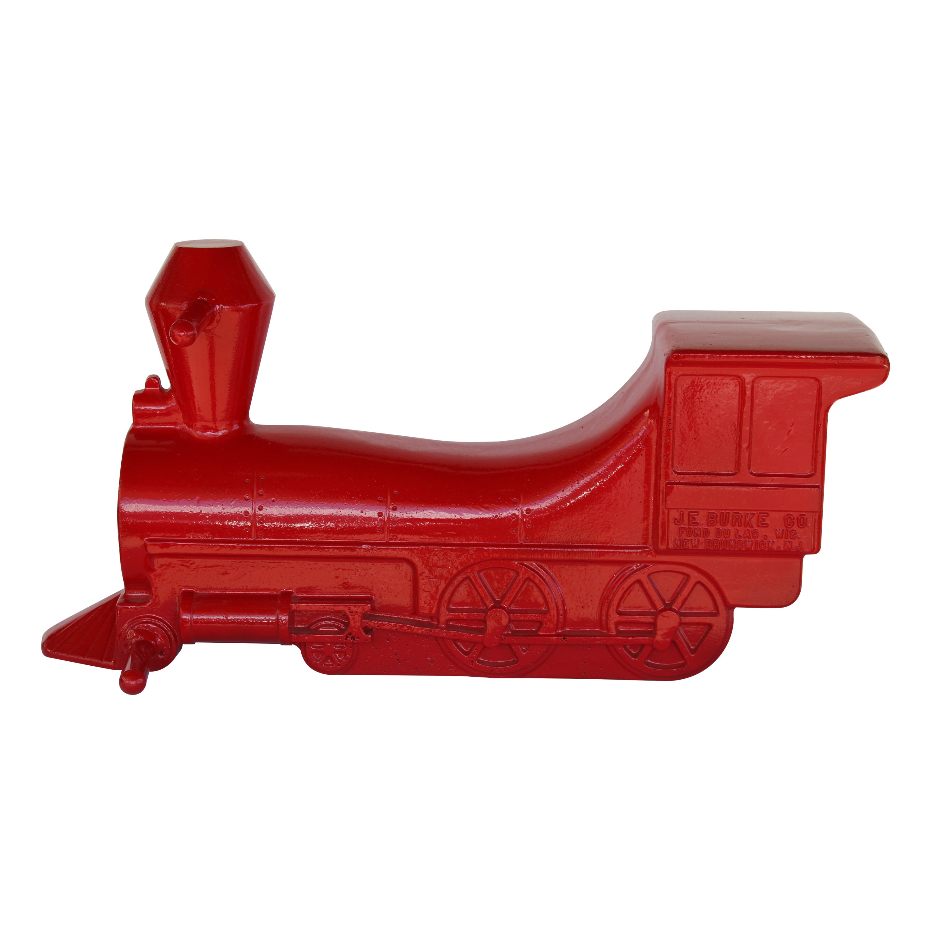 Aluminum Red Locomotive Playground Toy Sculpture For Sale