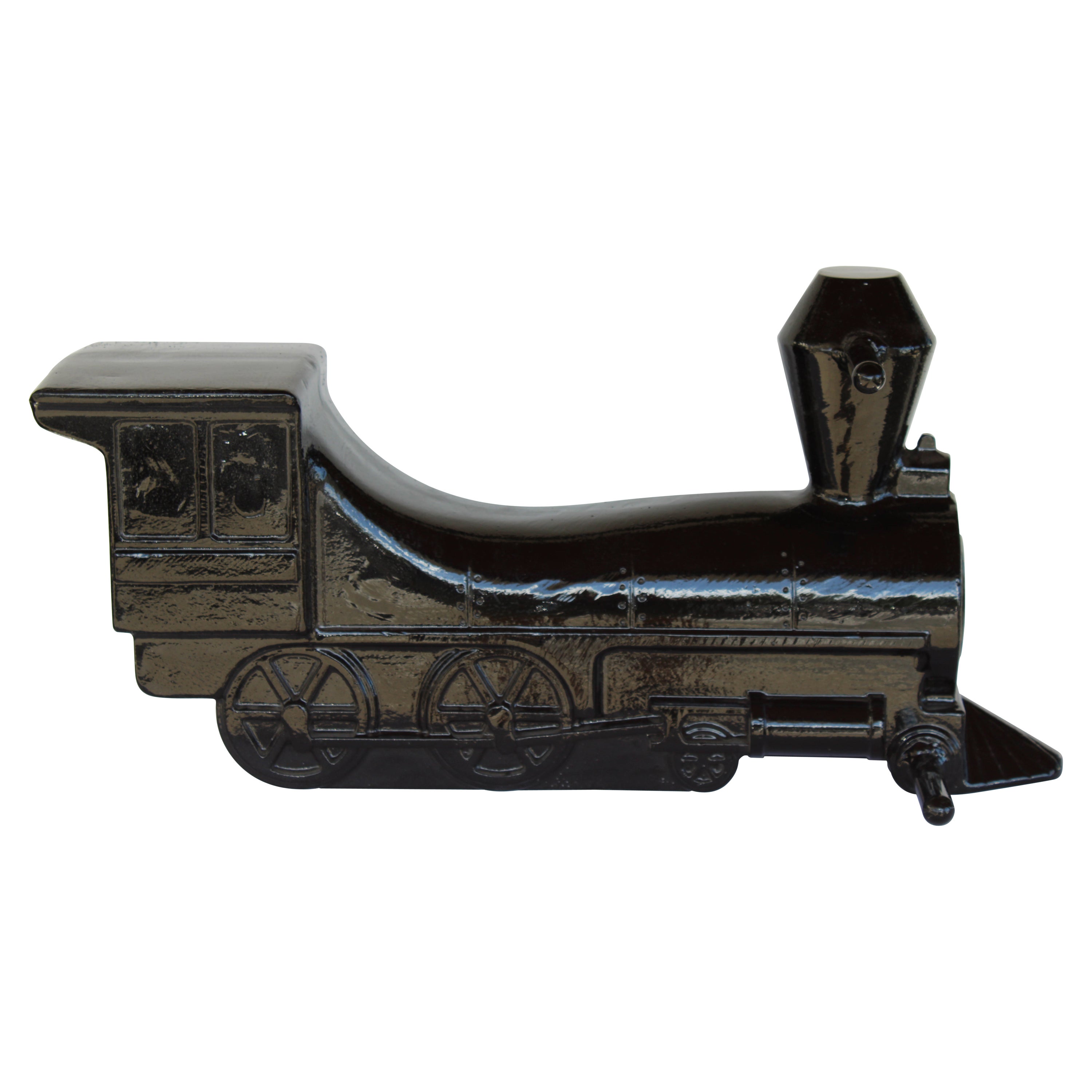 Locomotora negra de aluminio Escultura de juguete para parques infantiles