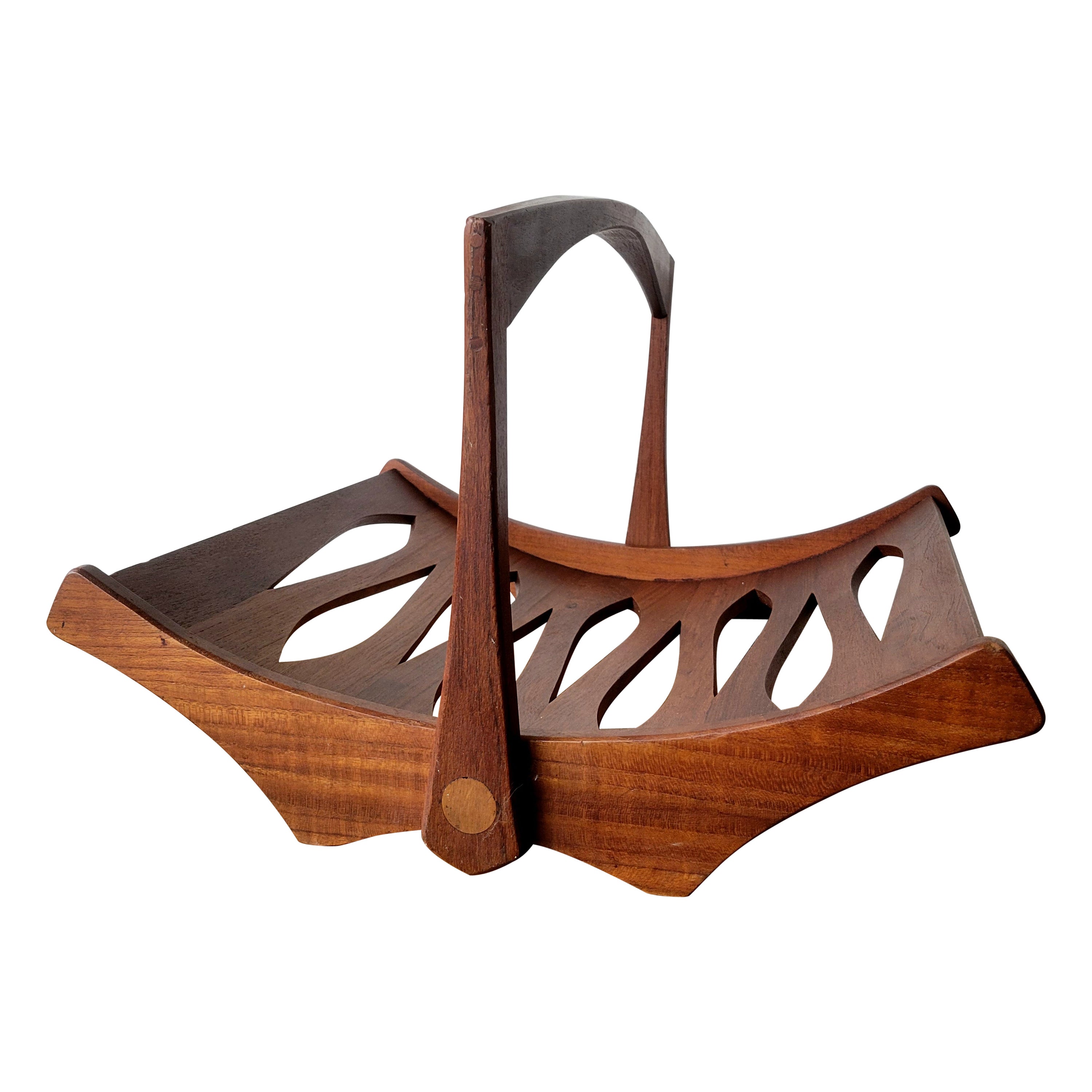 Jens Quistgaard for Dansk Staved Teak Magazine Rack Tray For Sale