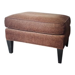 1970's Mid Century Brown Textile Ottoman - Very Clean.