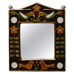 Vintage Mithe Espelt Brown, Yellow and Gold Wall Miror 