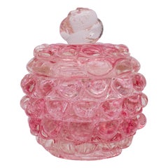 Rare Pink Ercole Barovier Series Lenti Vase Barovier & Toso Italy 1940s 