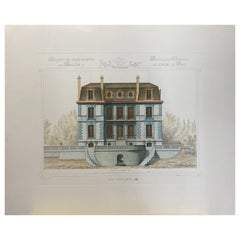 Vintage Italian French Architecture Priveè by Cesar Daly Hand Painted Print 1 of 2