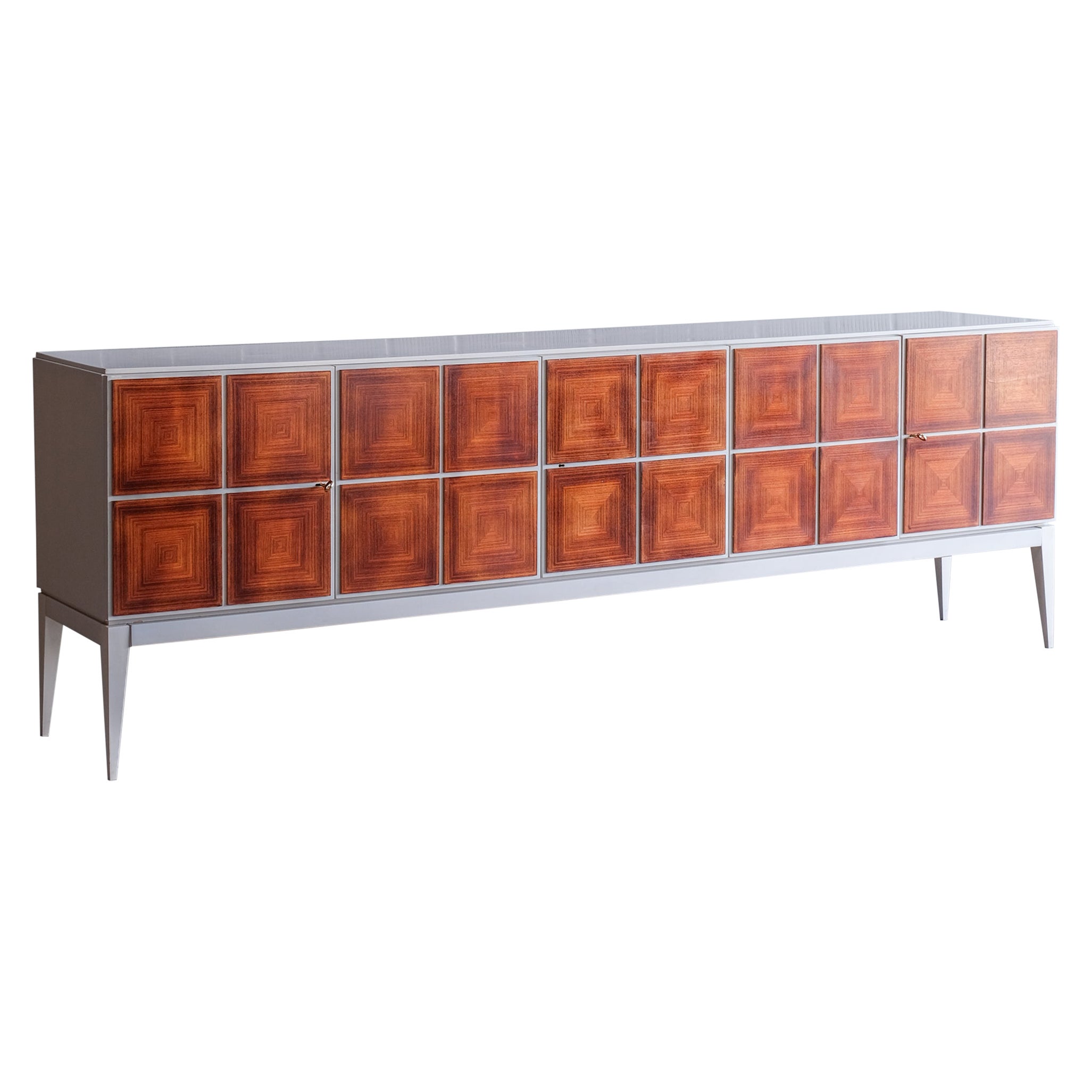Mid century XL sideboard by Musterring Germany 1960s made out of wood For Sale