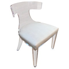 Worlds Away Duke Klismos Acrylic Ghost Desk Side Chair 