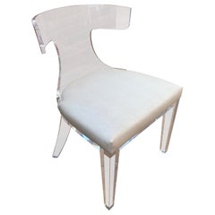 Worlds Away Duke Klismos Acryl Ghost Desk Side Chair 