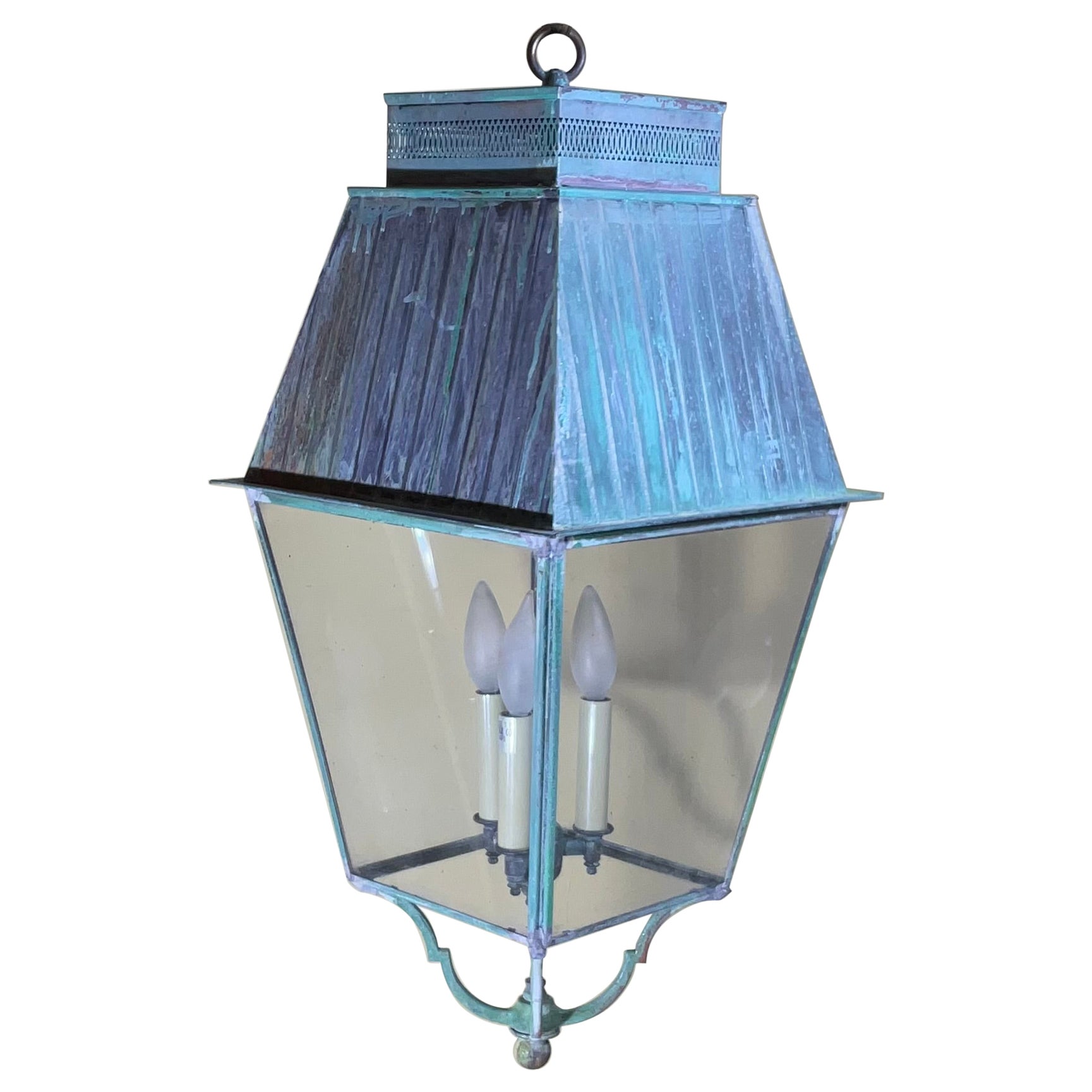  Vintage Square Hanging Lantern For Sale