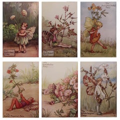 Set of 6 Original Flower Fairy Prints, circa 1920