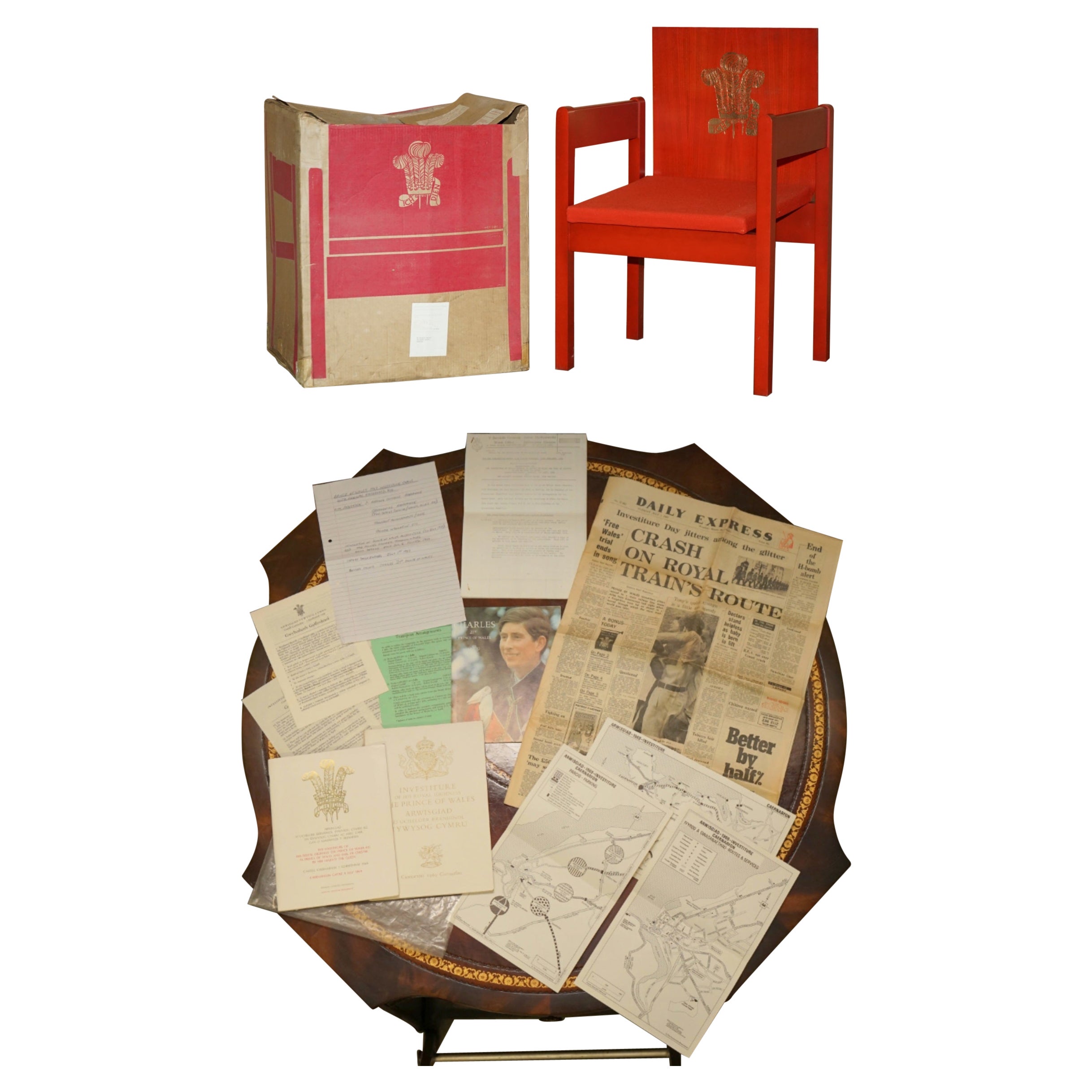 LAST OF ITS KIND BRAND NEW IN THE BOX 1969 PRINCE CHARLES INVESTITURE ARMCHAiR For Sale