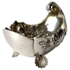Schöne Bonbonschale aus Silber in Form einer Muschel aus der Mitte des 19. Jahrhunderts