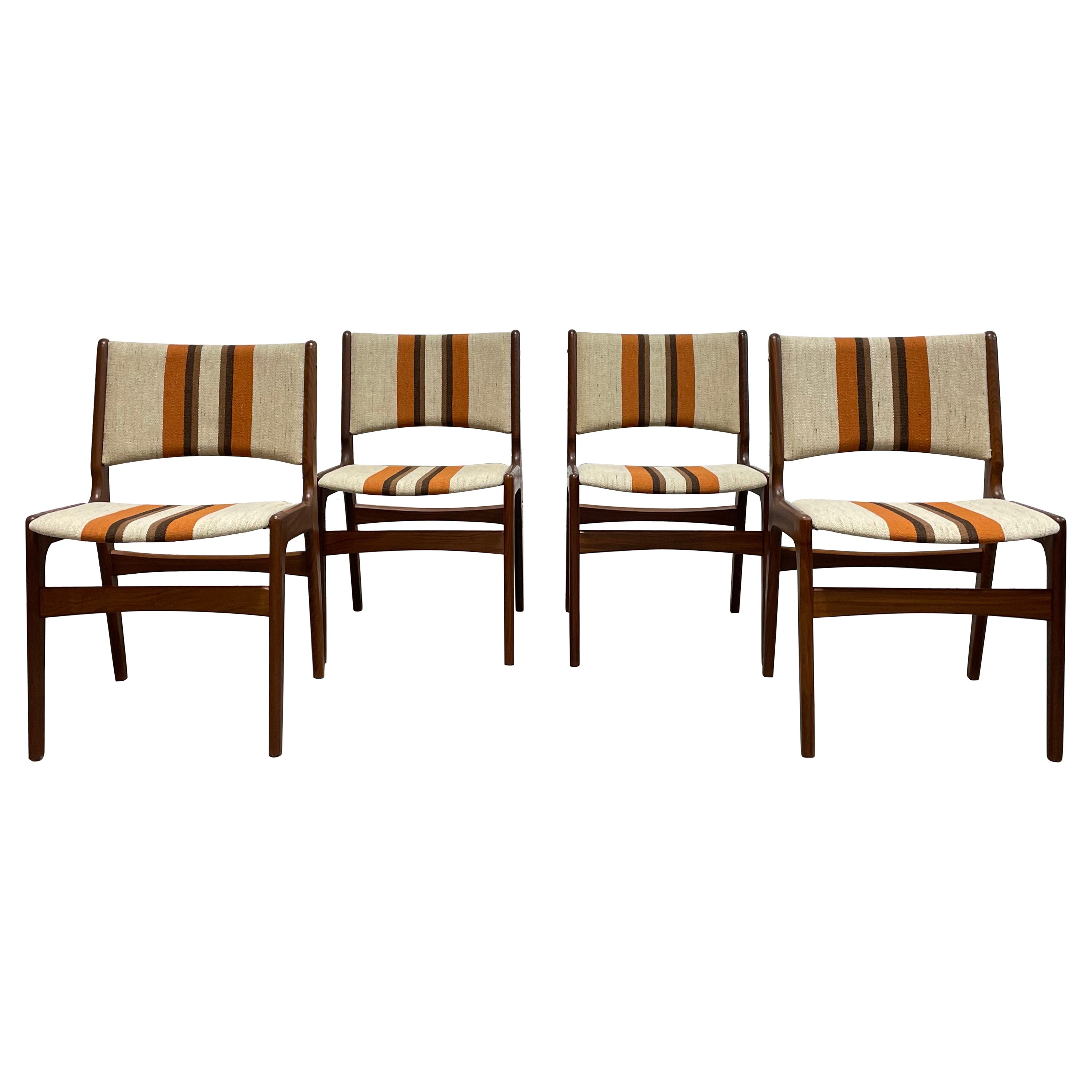 Mid Century MODERN Teak DINING CHAIRS by Erik Buch, Set of 4 For Sale