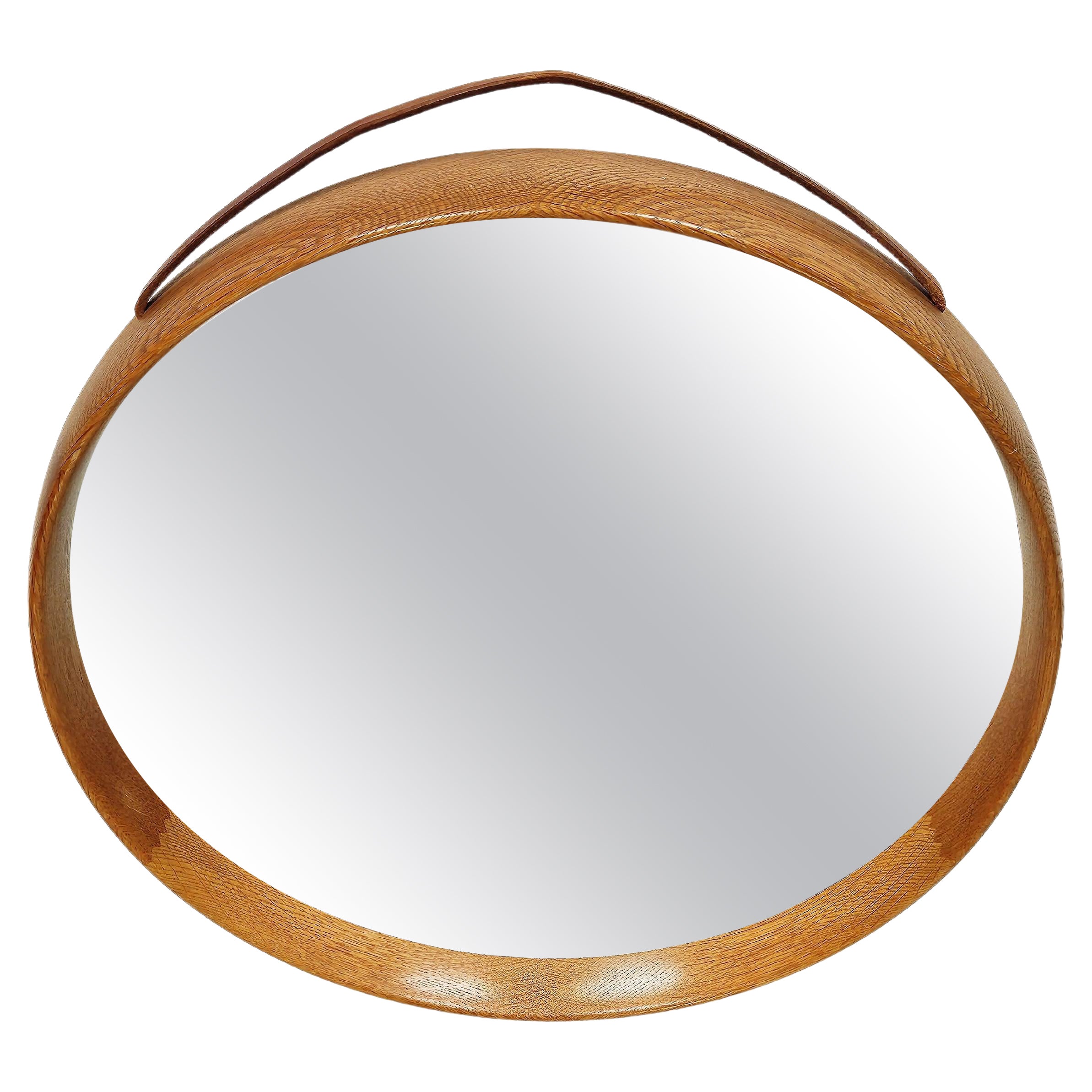 Scandinavian modern wall mirror by Uno & Östen Kristiansson for Luxus, Sweden For Sale