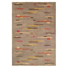 Midcentury Art Deco Handmade Wool Rug