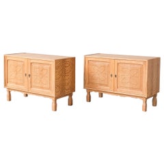 Oak Danish Mid-Century Bedside Cabinets or Sideboards attr. to Henning Kjaernulf