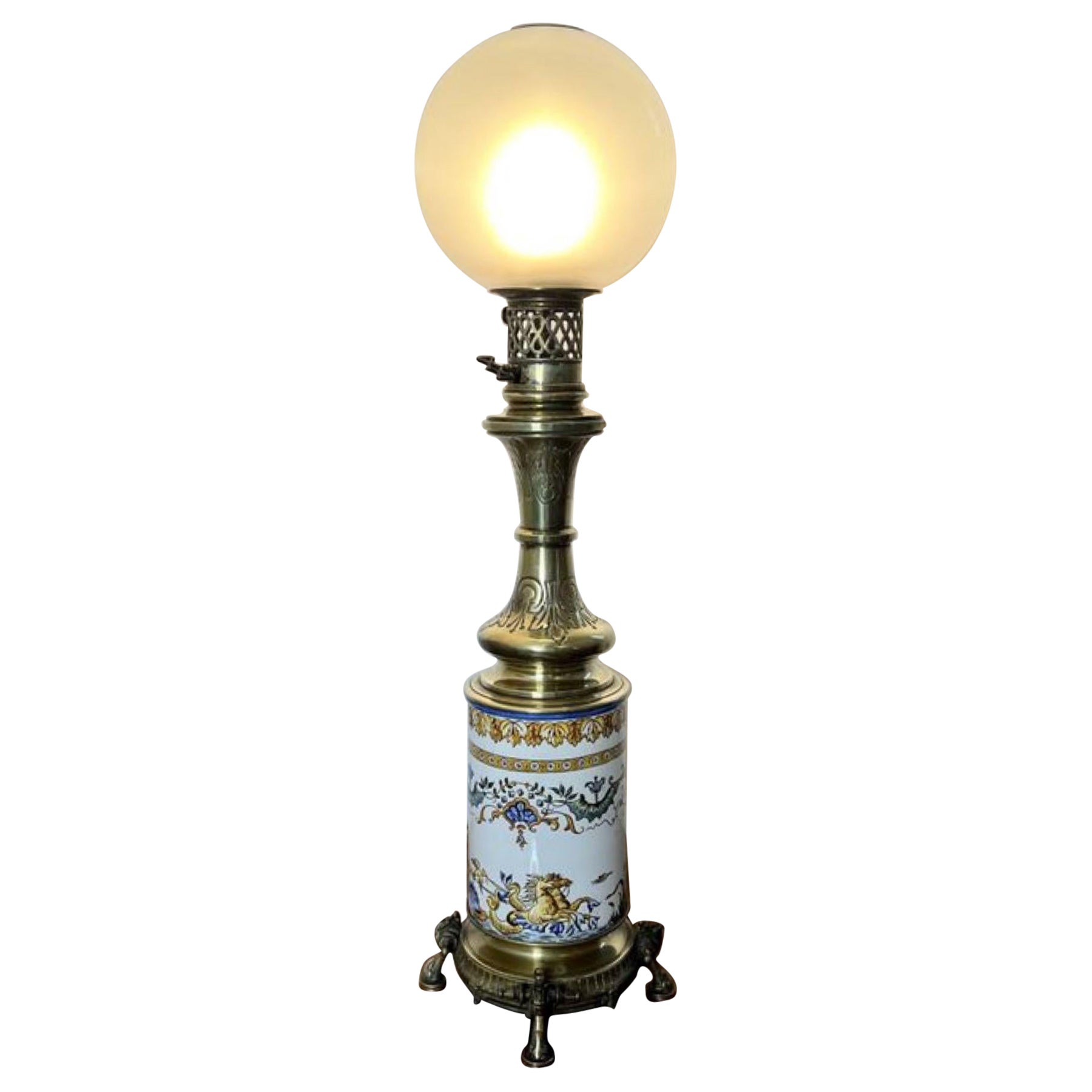 Antique double globe lamps for sale deals