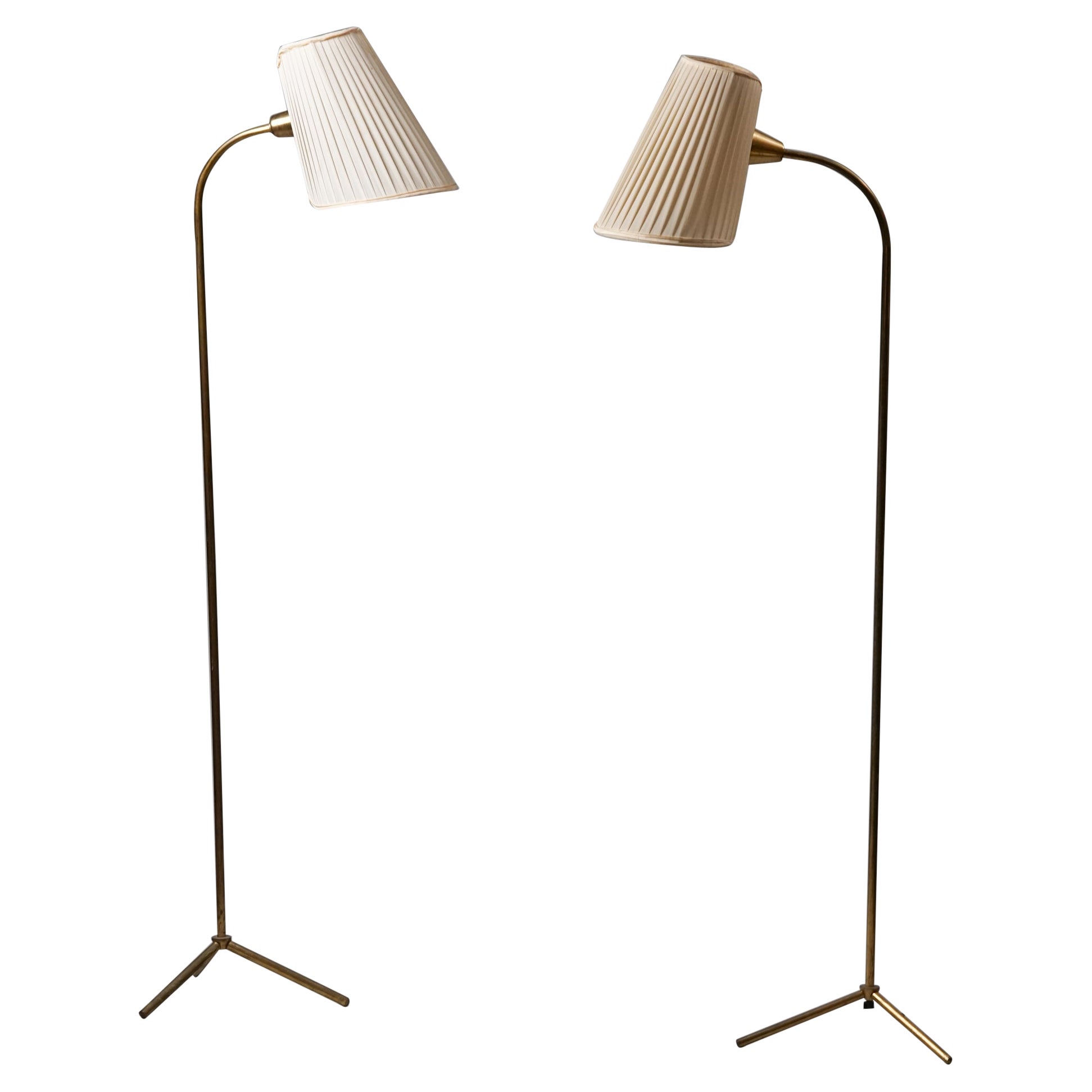 Set of Two Scandinavian Modern Floor Lamps, Stockmann/Orno Oy, 1950s  For Sale