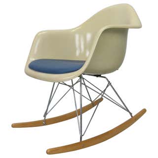 Charles and Ray Eames Orange Fiberglass Rocker, Manufactured by Herman ...