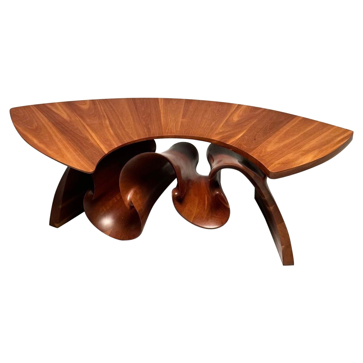 Peter Michael Adams, Mid-Century, Sculptural Coffee Table, Walnut, USA, 1970s For Sale