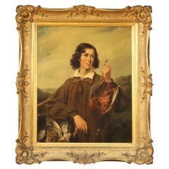 huile sur toile du 19e siècle Peinture ancienne de portrait français, 1770
