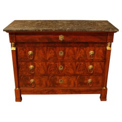 c. 1820s-30s French Empire Marble Top Commode