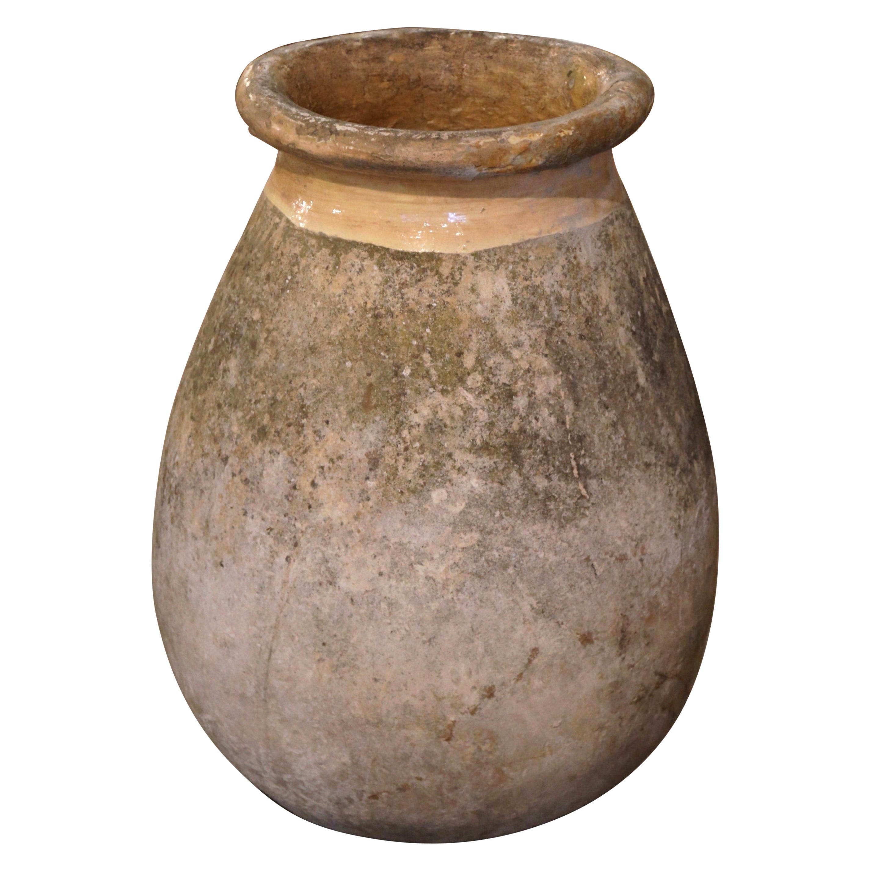 18th Century French Provencal Terracotta Olive Oil Jar from Biot  For Sale