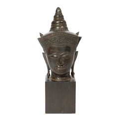 Used Asian Bronze Buddha Head