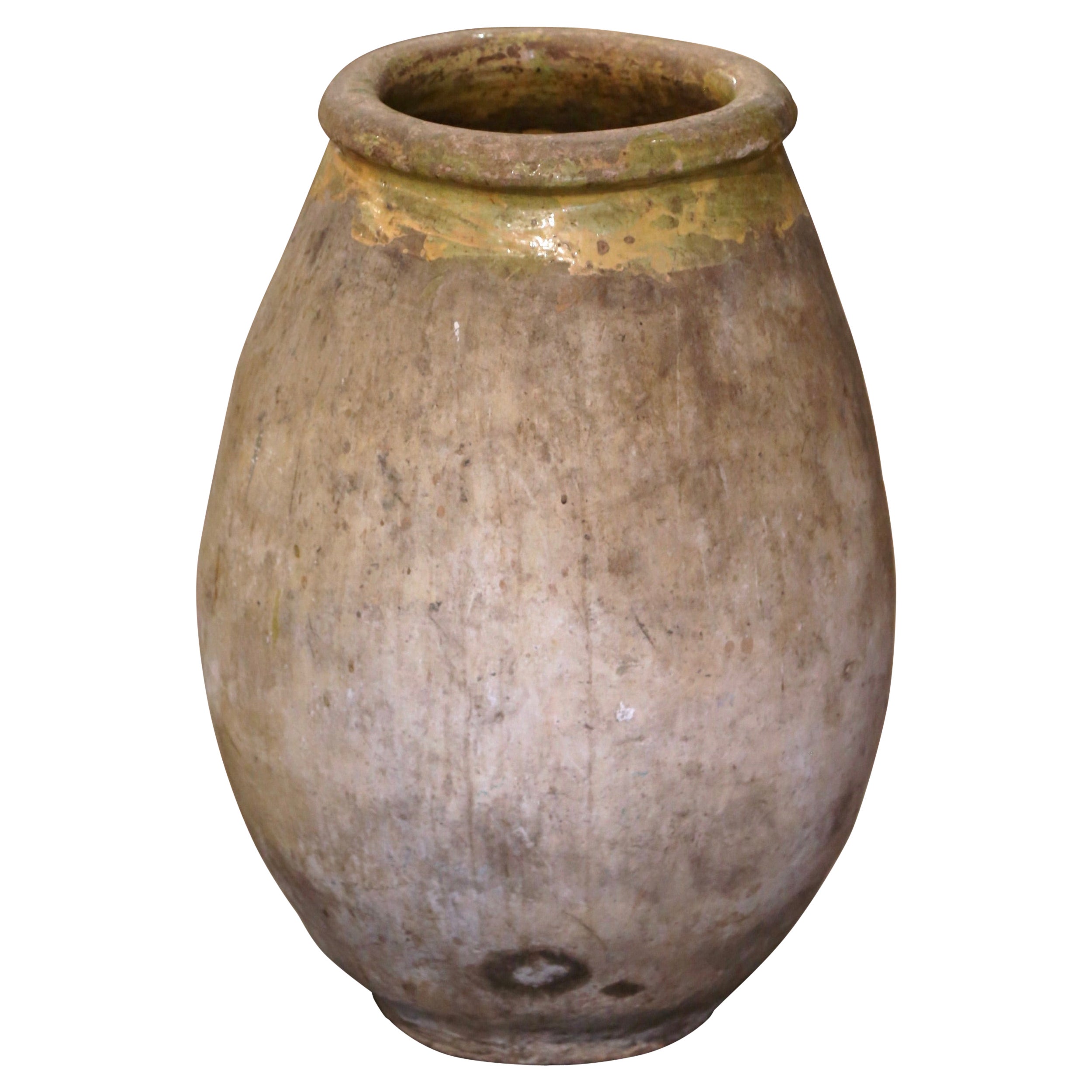 18th Century French Provencal Terracotta Olive Oil Jar from Biot  For Sale