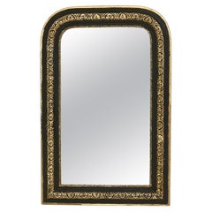 Antique Louis Phillipe Black Gilded Mirror