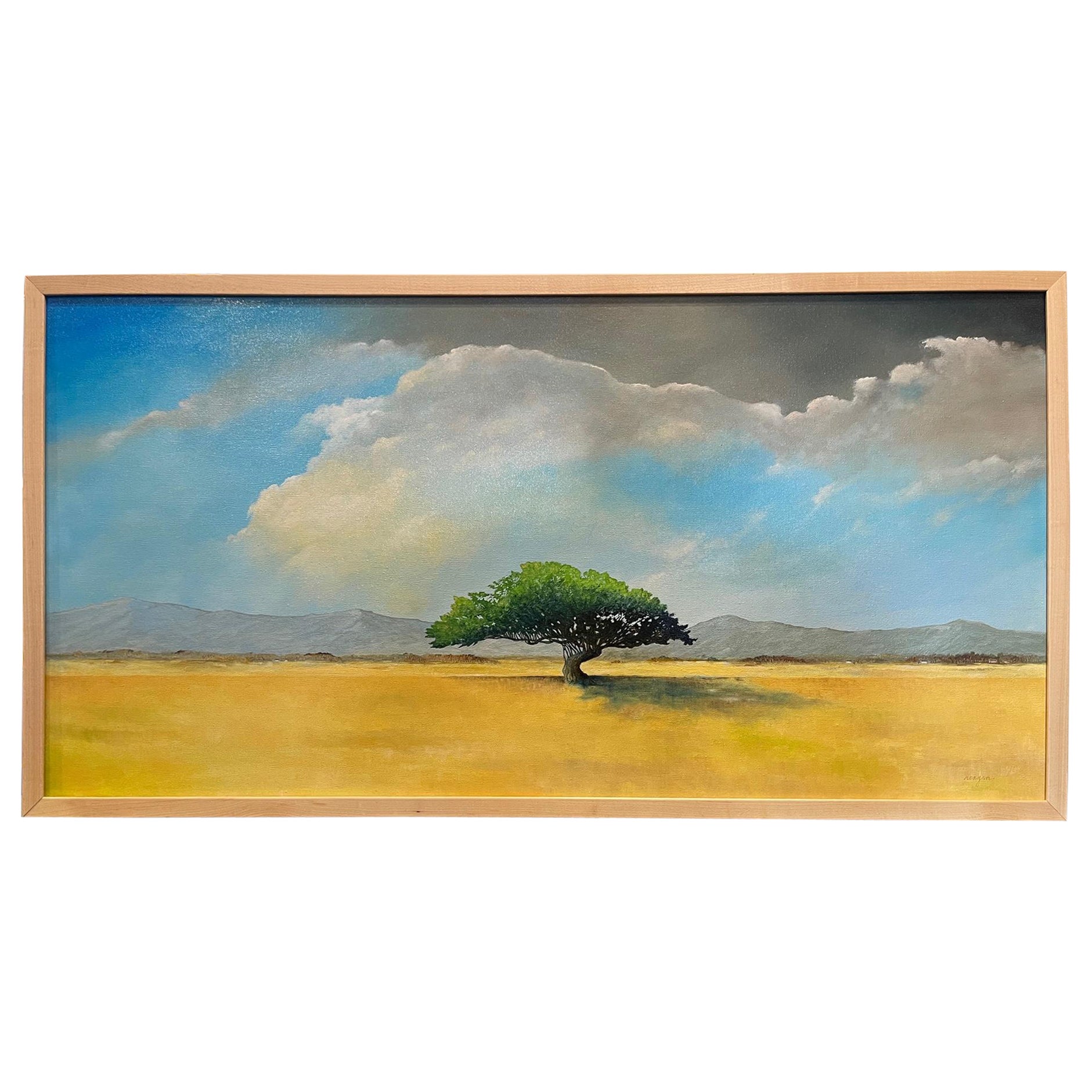 Gerahmtes Ölgemälde auf Leinwand „Der Stopping-Baum“ von Michael Francis Reagan