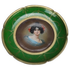 Antique Austrian Vienna Imperial PSL Porcelain Portrait Plate C1920