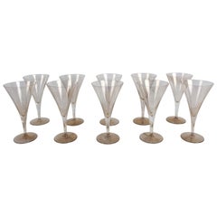 Glamorous Dorothy Thorpe 10 Piece set Gold Fleck Wine Glasses - Stemware Barware