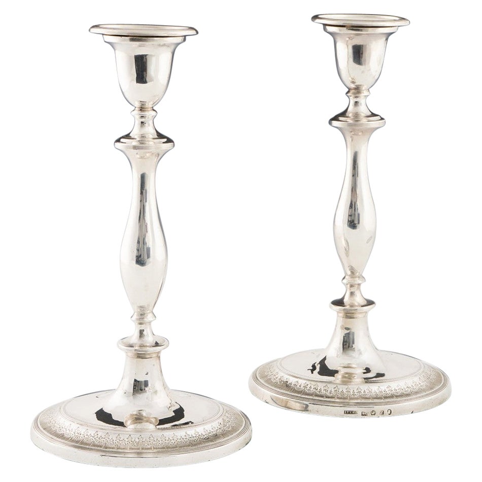Sterling Silver Candlesticks John Younge Sheffield 1796 For Sale